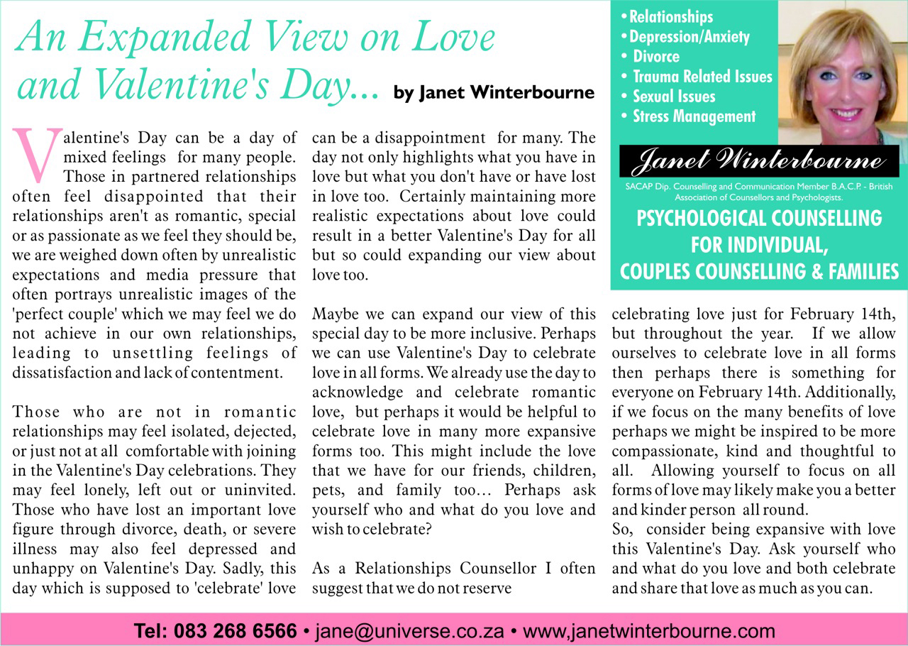 An Expanded View on Love and Valentines Day Psychologist Cape Town